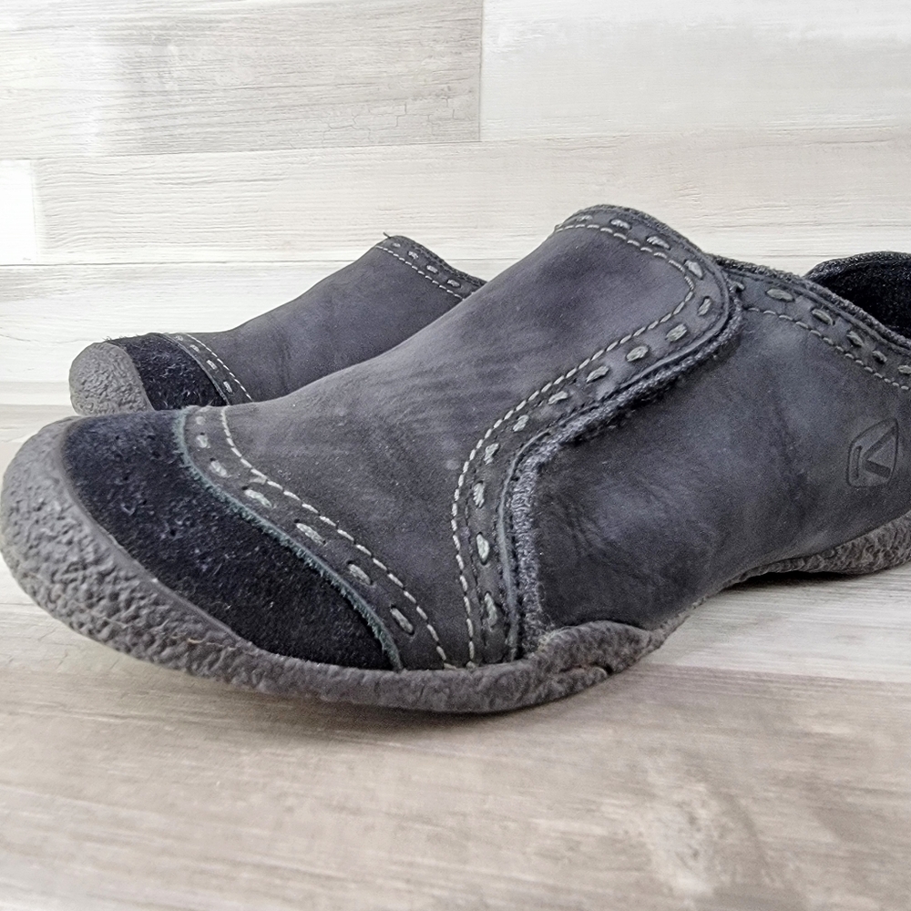 Keen Midori Black Leather Slip On Monk Loafer Shoe Women's Size 8½ - Picture 10 of 15